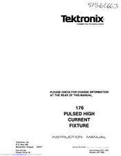 Tektronix 176 Instruction Manual