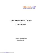 ShinewayTech OTS-20B User Manual