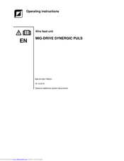 TEAMWELDER MIG drive Synergic puls Operating Instructions Manual