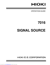Hioki 7016 Operation Manual