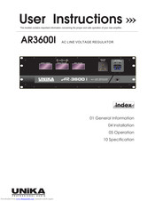 Unika AR3600I User Instructions