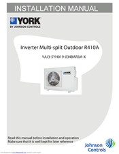York YJU3YH019BARRA-X Installation Manual