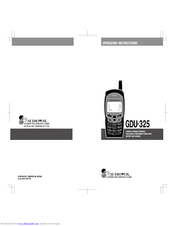 Audiovox GDU-325 Operating Instructions Manual