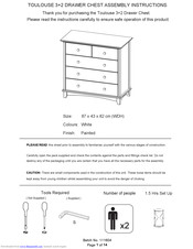 GFW Toulouse 3+2 Drawer Chest Assembly Instructions Manual
