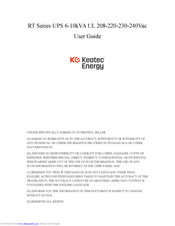 Keatec Energy RT 6KVA User Manual