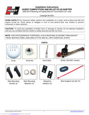 HURST 3910201 Installation Instructions Manual