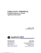 AnyDATA DT2000-Dual Reference Manual