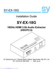 SY SY-EX-18G Installation Manual
