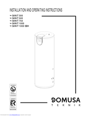 DOMUSA TEKNIK SANIT 1000 SBH Installation And Operating Instructions Manual
