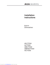 AGA marvel AMCTTDW Installation Instructions Manual