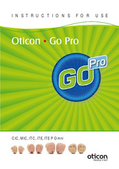 oticon Go Pro ITC Instructions For Use Manual
