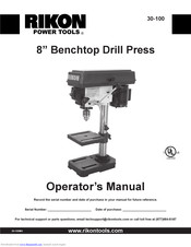 Rikon Power Tools 30-100 Operator's Manual