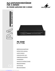 Monacor PA-2240 Instruction Manual