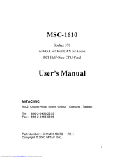 Mitac MSC-1610 User Manual