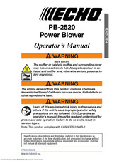 Echo PB-2520 Manuals | ManualsLib