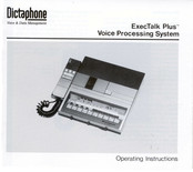 Dictaphone ExecTalk Plus 2709 Operating Instructions Manual