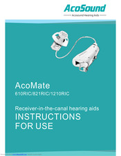AcoSound AcoMate 821 OF Instructions For Use Manual