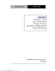 Aaeon FSB-B75H User Manual