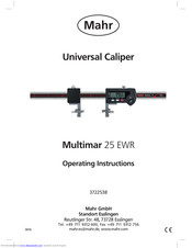 Mahr Multimar 25 EWR Operating Instructions Manual
