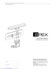 SPEX Angle-Adjust Arm Supports Installation & User Manual