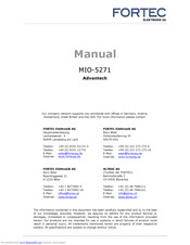 Advantech MIO-5271 Manual