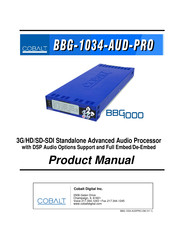 Cobalt Digital Inc BBG-1034-AUD-PRO Product Manual