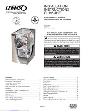 Lennox EL195UHE Elite Series Installation Instructions Manual