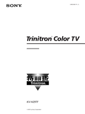 Sony Trinitron KV-H29TF Manual