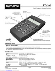 Advanced Control Technologies HomePro ZDP200 Operating Instructions Manual