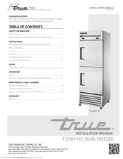 True Manufacturing Company T-23DF-HC Installation Manual