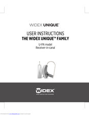 Widex U-PA User Instructions