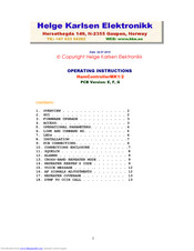 Helge Karlsen Elektronikk HamControllerMK1/2 Operating Instructions Manual