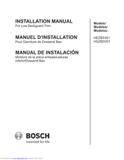 Bosch HGZBS301 Installation Manual