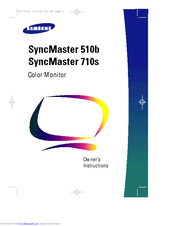 Samsung SyncMaster 510b Owner's Instructions Manual