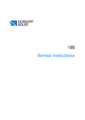 Dürkopp Adler 195 Service Instructions Manual