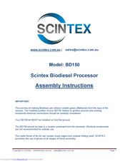Scintex BD150 Assembly Instructions Manual