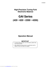 Scale House GAI420 Operation Manual