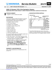 Honda Element 2009-10 Service Bulletin
