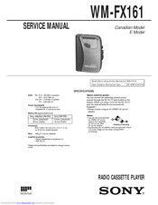 Sony Walkman WM-FX161 Service Manual
