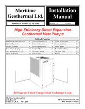 Maritime Geothermal nordic dx-45 Installation Manual