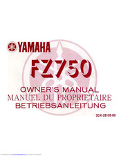 Yamaha FZ750 1987 Owner's Manual