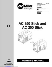 Miller AC 200 Stick Owner's Manual