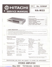 Hitachi HA-M33 Service Manual