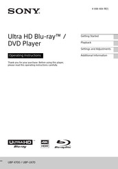 Sony UBP-UX70 Operating Instructions Manual