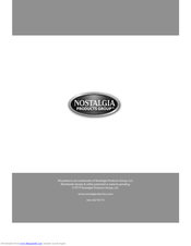Nostalgia Electrics RSM850 Instructions And Recipes Manual