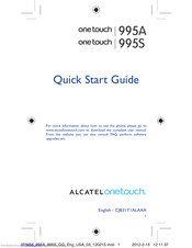 Alcatel One Touch 995A Quick Start Manual