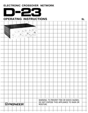 Pioneer D-23 Operating Instructions Manual