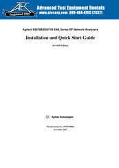 Agilent Technologies E5070B ENA Series Installation And Quick Start Manual