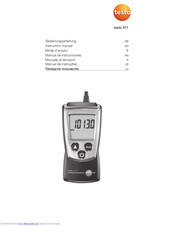 TESTO 511 Instruction Manual