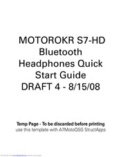 Motorola MOTOROKR S7-HD Quick Start Manual